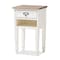 Baxton Studio Dauphine Oak and White Wash Distressed Finish Wood Nightstand 137-7575 - alternate 1